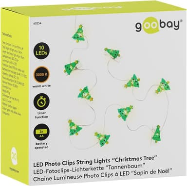 10 LED fotoklipp ljusslinga ""Julgran""