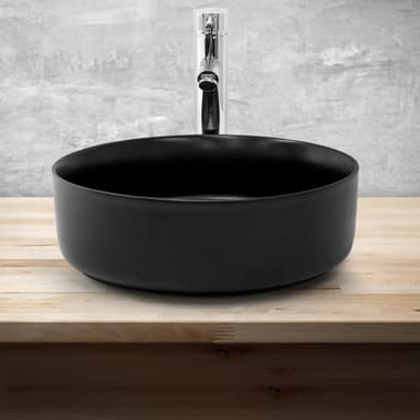 ECD Germany Design pesuallas Ø 355 x 120 mm, keraaminen pyöreä valkoinen