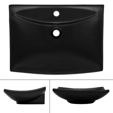 ML-Design Musta matta keraaminen pesuallas 61x45,5x18,5 cm Musta matta