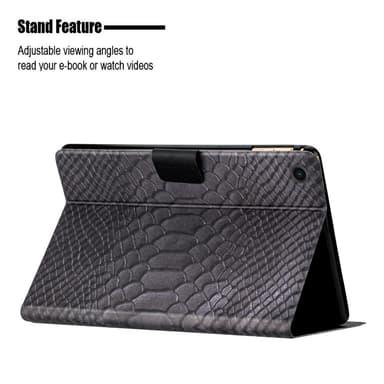 SKALO Samsung Tab A9 Croco PU-nahkainen Lompakkokotelo - Musta