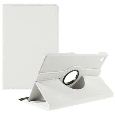 SKALO Samsung Tab A9+ 360 Litchi Suojakotelo - Valkoinen