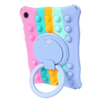 SKALO Samsung Tab A9+ Shock Resistant Armor Popit Silicone Kuori  - Rainbow