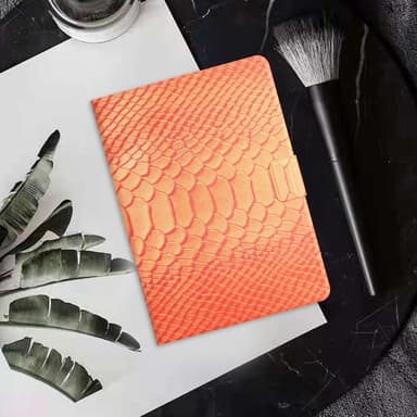 SKALO Samsung Tab A9 Croco PU-nahkainen Lompakkokotelo - Oranssi