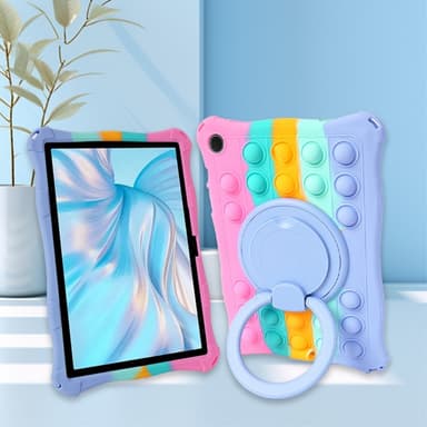 SKALO Samsung Tab A9 Shock Resistant Armor Popit Silicone Kuori  - Rainbow