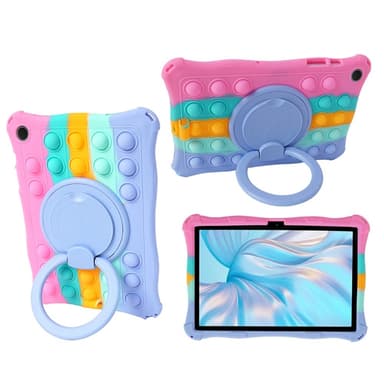 SKALO Samsung Tab A9 Shock Resistant Armor Popit Silicone Kuori  - Rainbow