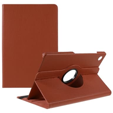 SKALO Samsung Tab A9+ 360 Litchi Suojakotelo - Ruskea