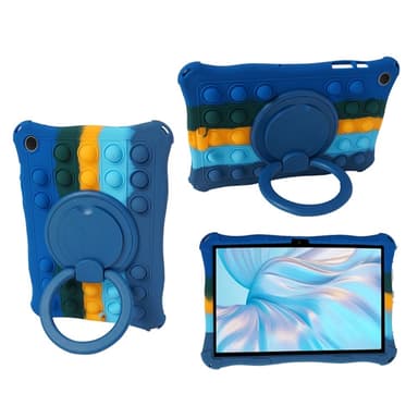 SKALO Samsung Tab A9 Shock Resistant Armor Popit Silicone Kuori  - Sininen