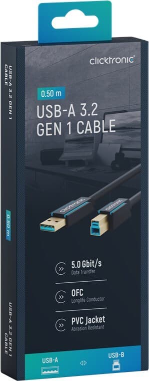Sovitinkaapeli USB-A:sta USB-B 3.0:aan