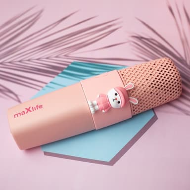 Maxlife Animal MXBM-500 - Bluetooth Karaoke-Mikrofon med högtalare, Rosa