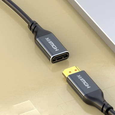 NÖRDIC HDMI 8K60Hz 4K 120Hz jatkojohto uros-naaras 20cm HDMI2.1 48Gbps