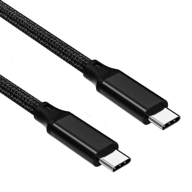NÖRDIC 2m USB3.2 Gen2 SuperSpeed ​​​​USB 10 Gbps USB-C–C nylon-punottu kaapeli Power Delivery 100W, 4K60Hz video ja Emarker