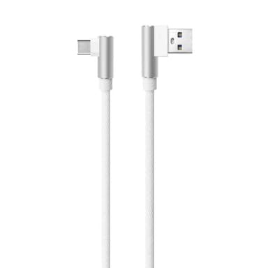 NÖRDIC vino USB C–vino USB A -kaapeli, synkronointiin ja lataukseen, valkoinen, 2 m