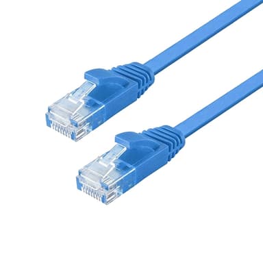 NÖRDIC Cat6 U / UTP litteä verkkokaapeli 5m 250MHz kaistanleveys ja 10Gbps siirtonopeus sininen