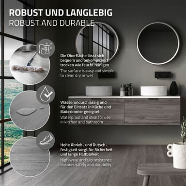 6 m² Click-vinyylilattia Hickory 4,2 mm harmaa PVC-laminaatti