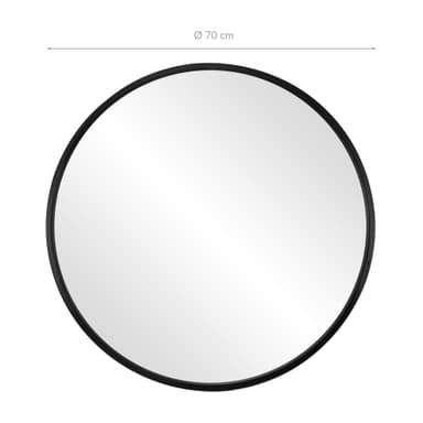 WOMO-DESIGN Seinäpeili Ø 70 cm, Pyöreä peili, musta metallikehys
