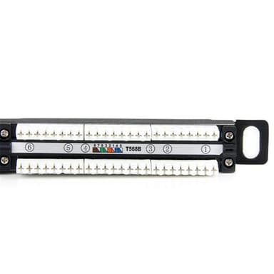 STARTECH StarTech.com PANELHU24, RJ-45, Cat5e, Musta, Telinekiinnitys, 0.5U, 482 mm