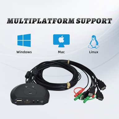 NÖRDIC KVM-kytkin 2 - 1 HDMI 2.0 4K60Hz