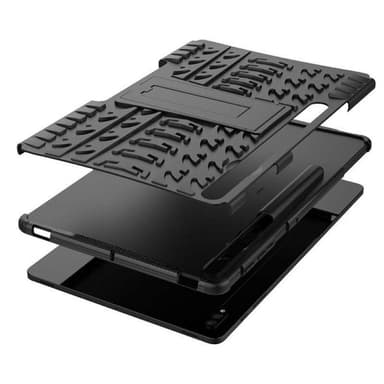 Iskunkestävä kuori jalustalla Samsung Galaxy Tab S9 Plus 12.4 - Must