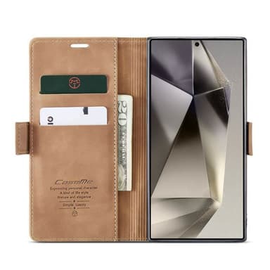 CaseMe Smart Magnet FlipCase Samsung Galaxy S24 Ultra - Ruskea
