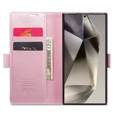 CaseMe Lompakkokotelo 2-kortti Samsung Galaxy S24 Ultra - Vaaleapinkki