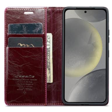 CaseMe Lompakkokotelo 2-kortti Samsung Galaxy S24 - Viininpunainen