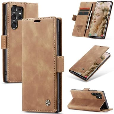 CaseMe Smart Magnet FlipCase Samsung Galaxy S24 Ultra - Ruskea