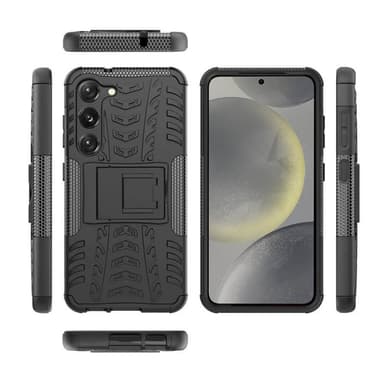 Iskunkestävä kuori jalustalla Samsung Galaxy S24 - Musta