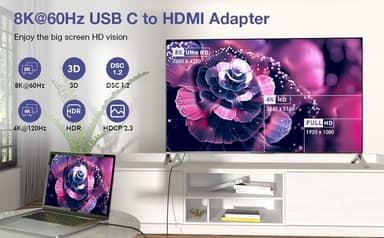 NÖRDIC USB-C - HDMI 8K60Hz -sovitin