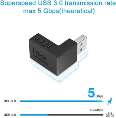 NÖRDIC 90 asteen jatkosovitin USB 3.1 sovitin uros-naaras