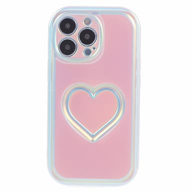 iPhone 15 Pro -kotelolle Shell TPU 3D Heart Shape - monivärinen