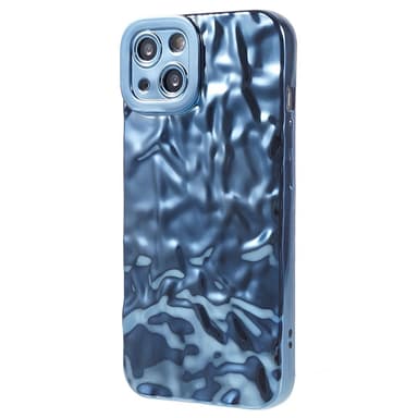 iPhone 15 TPU Kuori Elektroplating Rypistynyt Epätasainen Puhelimen Suojakotelo - Sininen