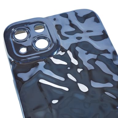 iPhone 15 TPU Kuori Elektroplating Rypistynyt Epätasainen Puhelimen Suojakotelo - Sininen