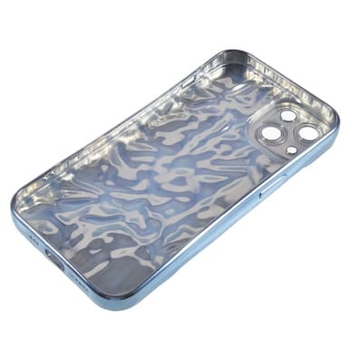 iPhone 15 TPU Kuori Elektroplating Rypistynyt Epätasainen Puhelimen Suojakotelo - Sininen