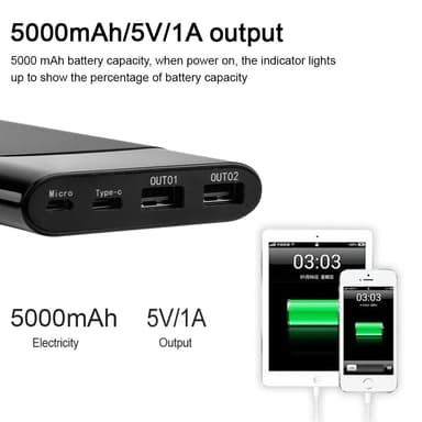 5000mAh PowerBank 1080P HD-äänivideokamera valvontakamera