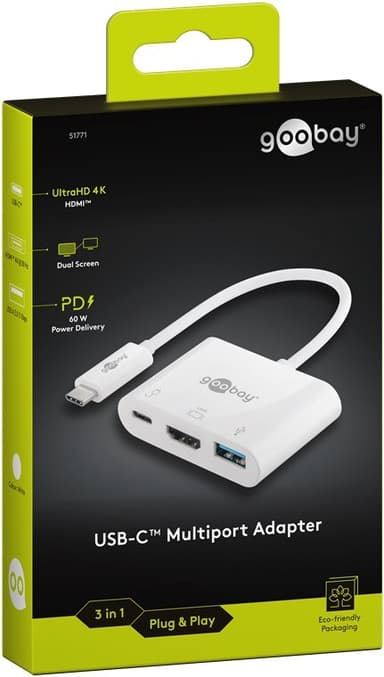 USB-C™ multiport-adapter HDMI™ (4K   30 Hz), 3 A 60 W, vit