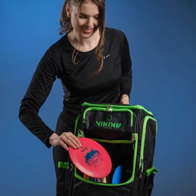Viking Discs Tour Bag frisbeegolf reppu - Musta/Lime