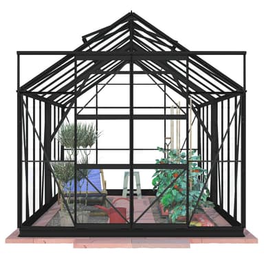 Lykke Kasvihuone Hybrid 13m2, musta