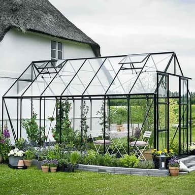 Lykke Kasvihuone Hybrid 11,3m2, musta