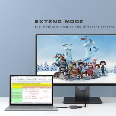 NÖRDIC USB C–HDMI-sovitin 4K 30Hz, 10 cm, musta