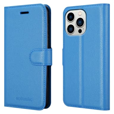iPhone 14 PRO MAX Suojakuori Lompakkokotelo (Sininen)