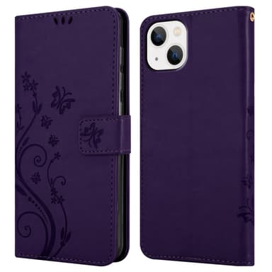 iPhone 14 Suojakuori Lompakkokotelo (Violetti)