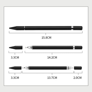 2 in 1 Stylus kynä kirjoitustoiminnolla musta