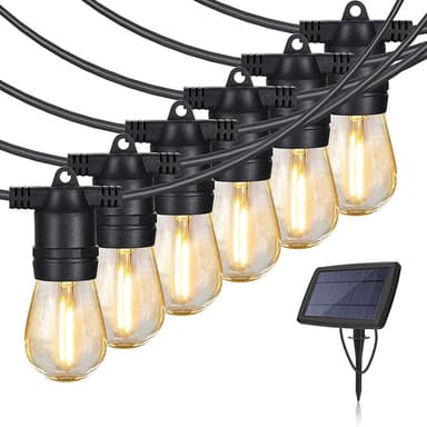 Valoketjut aurinkoenergialla 10m, 20 vaihdettavalla LED-lampulla - aurinkokennovalaistus.