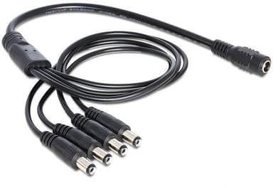 DeLOCK virtajakaja, 24V DC na -neljä 24V DC ur, 0,5m, musta