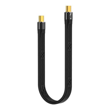 NÖRDIC lyhyt litteä kaapeli Thunderbolt 4 14cm 40Gbps data 8K video PD 100W yhteensopiva TB3:n ja USB4:n kanssa