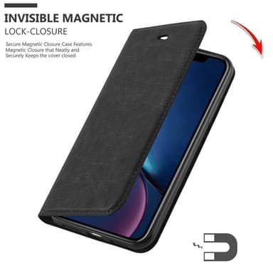 iPhone XR Suojakuori Lompakkokotelo (Musta)