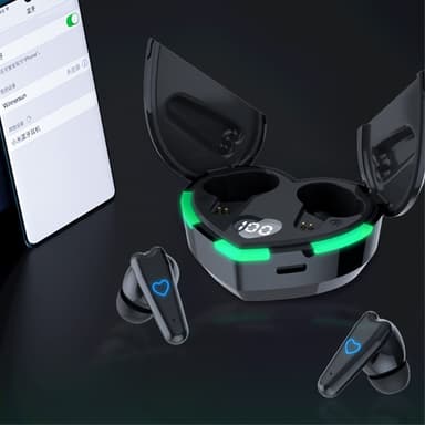 Bluetooth 5.3 In-Ear kuulokkeet + sydänlatauskotelo - musta