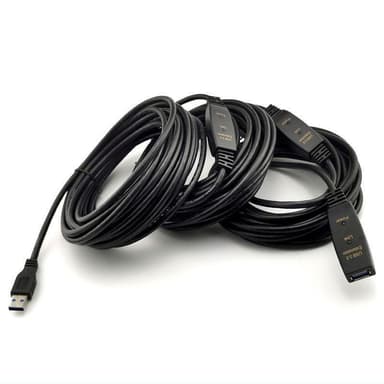 NÖRDIC aktiivinen 15 m USB3.1 jatkojohto, 5 Gb/s laajennus, USB A uros–naaras laitteilla Xbox, PS5, Oculus, tulostin, skanneri, Playstation, VR