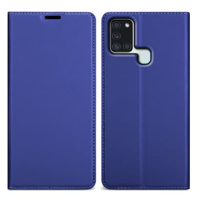 Samsung Galaxy A21s Suojakuori Lompakkokotelo (Sininen)