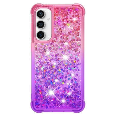 SKALO Samsung S23 FE Juoksuhiekka Glitter Sydämet TPU kuori - Pinkki-Violetti